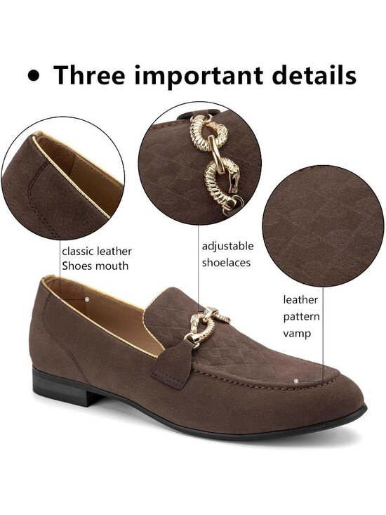 Meijiana Men\'s Brown09 Microfiber Loafers Buckle PU Leather Weeding Dress Shoes